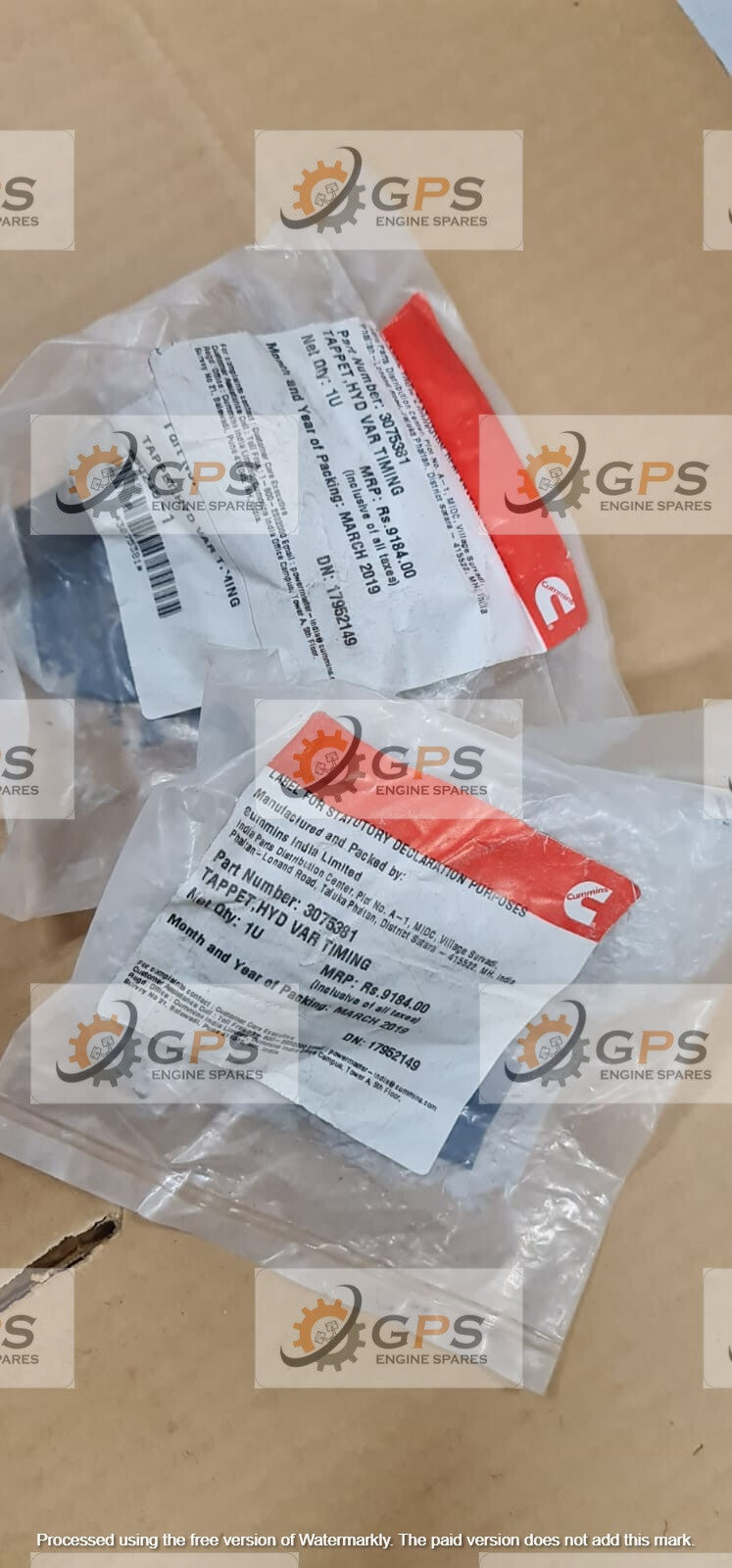 Cummins Tappet, Hyd Var Timing; Part Number: 3075381