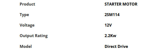 OEM 26925062A Starter Motor fits for Massey Ferguson 1035 Simpsons Engine